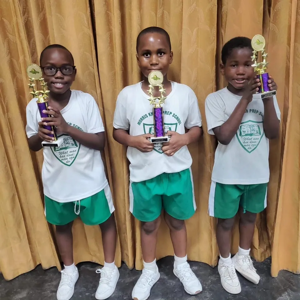 Academy students with their trophies